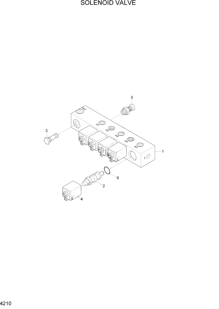 Схема запчастей Hyundai R450LC7 - PAGE 4210 SOLENOID VALVE ГИДРАВЛИЧЕСКИЕ КОМПОНЕНТЫ