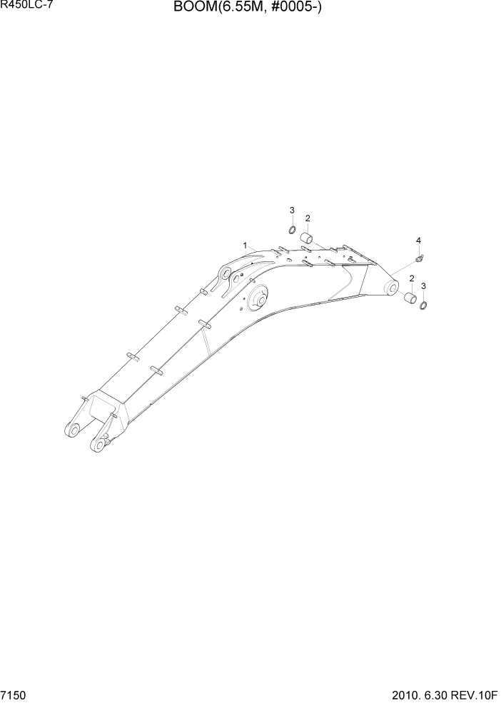 Схема запчастей Hyundai R450LC7 - PAGE 7150 BOOM(6.55M, #0005-) РАБОЧЕЕ ОБОРУДОВАНИЕ