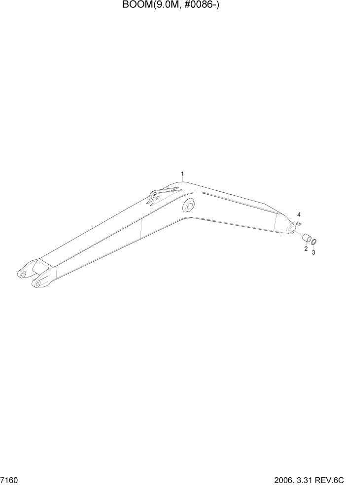 Схема запчастей Hyundai R450LC7 - PAGE 7160 BOOM(9.0M, #0086-) РАБОЧЕЕ ОБОРУДОВАНИЕ