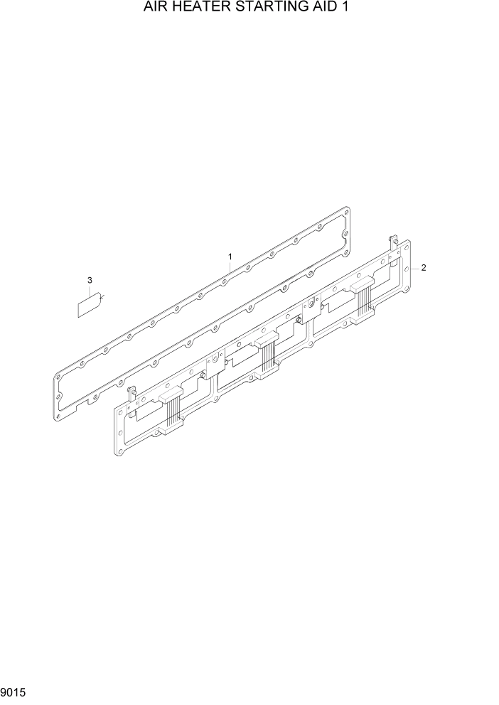 Схема запчастей Hyundai R450LC7 - PAGE 9015 AIR HEATER STARTING AID 1 ДВИГАТЕЛЬ БАЗА