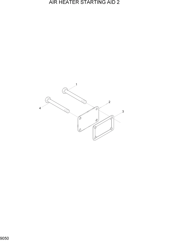 Схема запчастей Hyundai R450LC7 - PAGE 9050 AIR HEATER STARTING AID 2 ДВИГАТЕЛЬ БАЗА