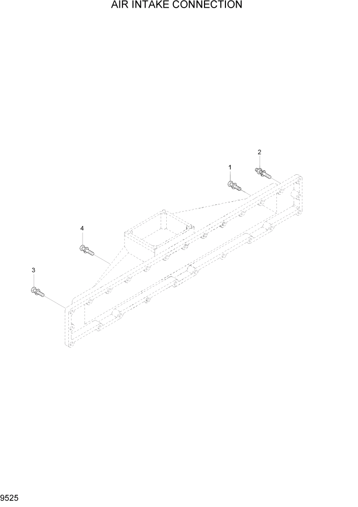 Схема запчастей Hyundai R450LC7 - PAGE 9525 AIR INTAKE CONNECTION ДВИГАТЕЛЬ БАЗА