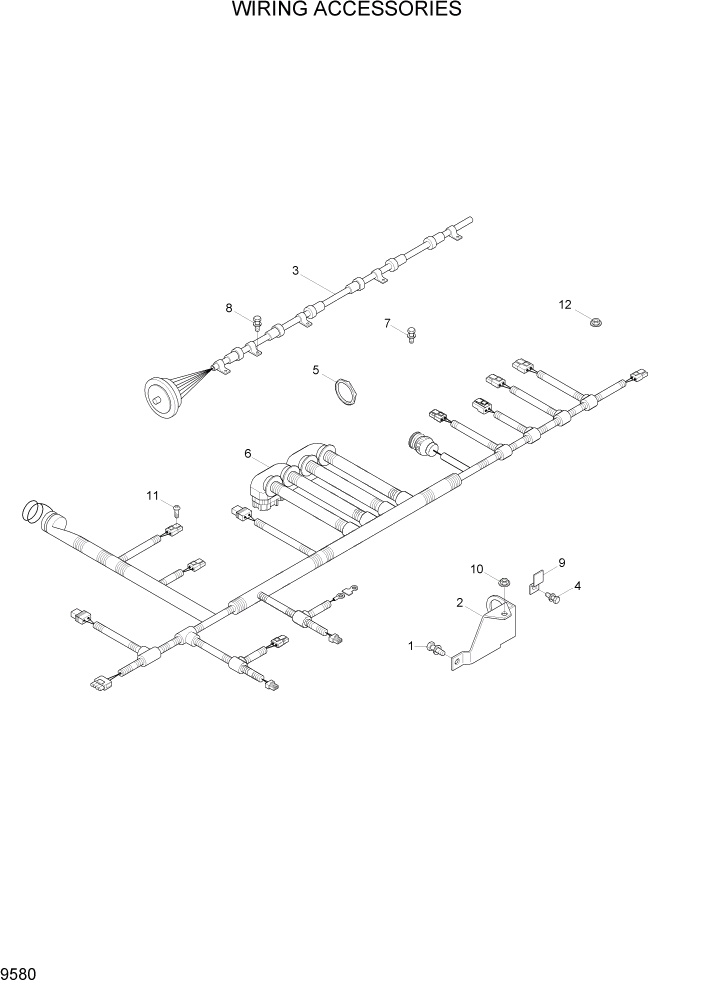 Схема запчастей Hyundai R450LC7 - PAGE 9580 WIRING ACCESSORIES ДВИГАТЕЛЬ БАЗА