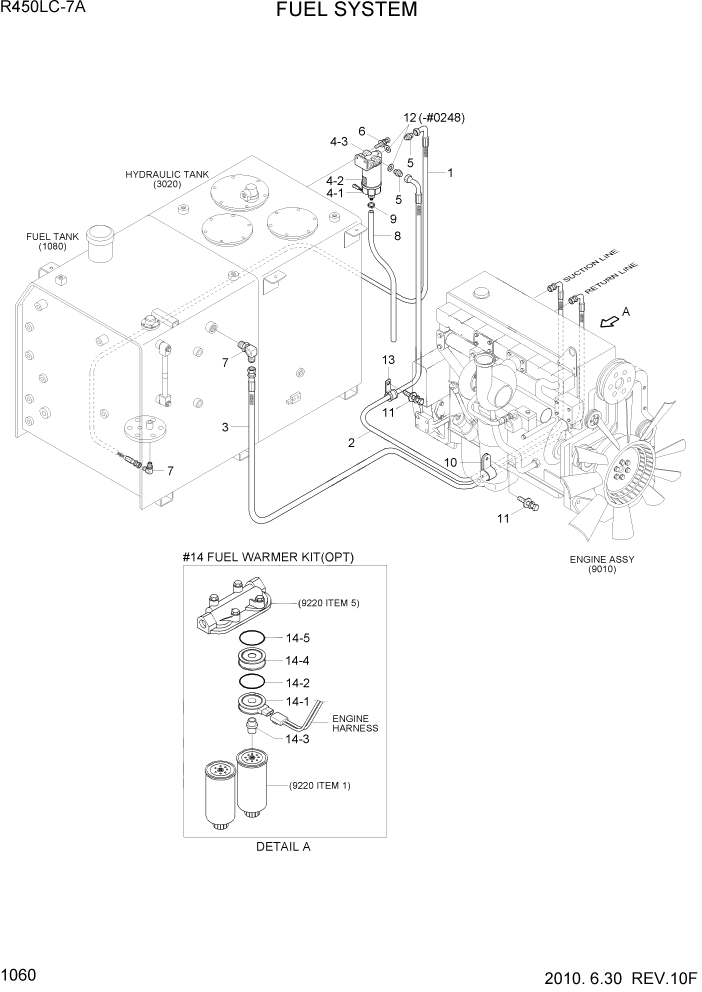 Схема запчастей Hyundai R450LC7A - PAGE 1060 FUEL SYSTEM СИСТЕМА ДВИГАТЕЛЯ