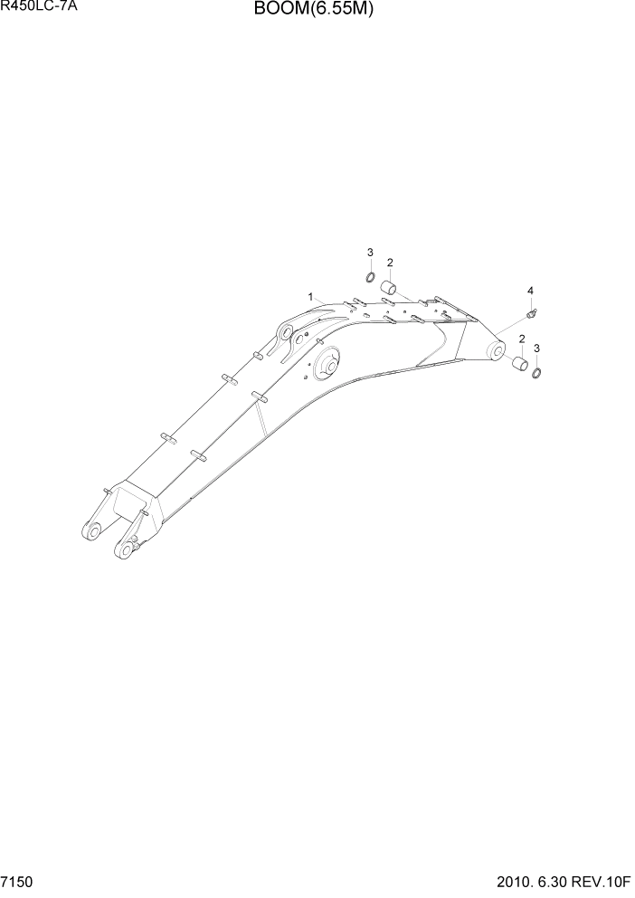 Схема запчастей Hyundai R450LC7A - PAGE 7150 BOOM(6.55M) РАБОЧЕЕ ОБОРУДОВАНИЕ