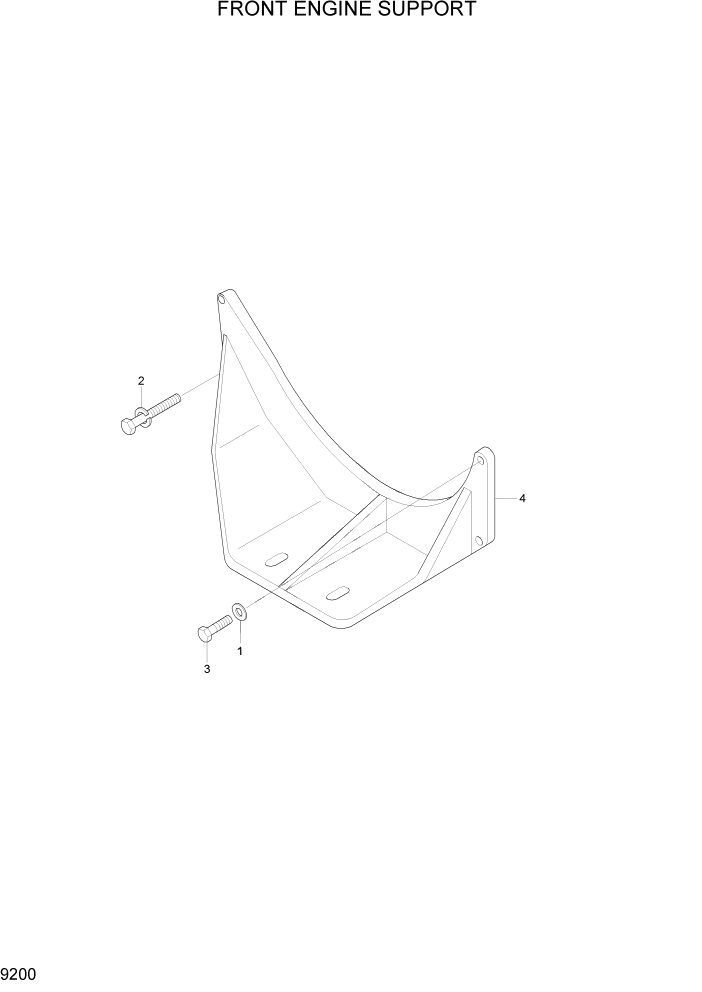 Схема запчастей Hyundai R450LC7A - PAGE 9200 FRONT ENGINE SUPPORT ДВИГАТЕЛЬ БАЗА