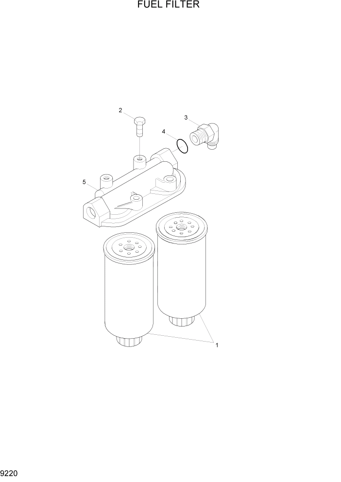 Схема запчастей Hyundai R450LC7A - PAGE 9220 FUEL FILTER ДВИГАТЕЛЬ БАЗА
