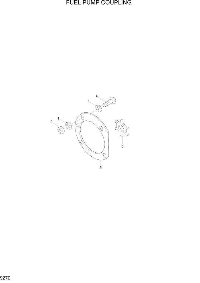 Схема запчастей Hyundai R450LC7A - PAGE 9270 FUEL PUMP COUPLING ДВИГАТЕЛЬ БАЗА
