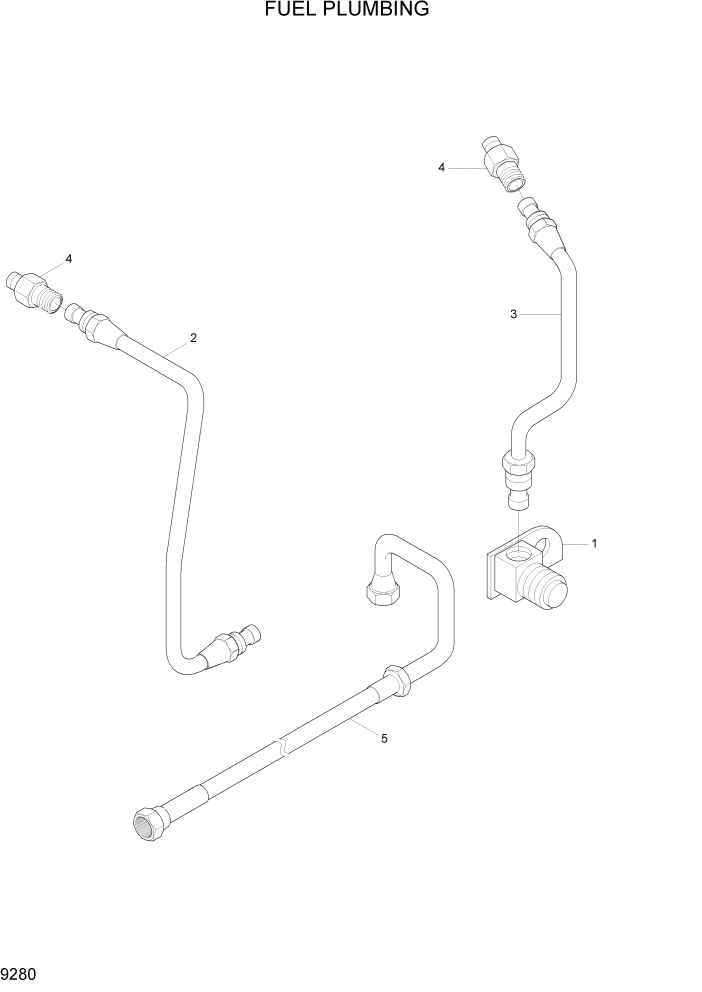 Схема запчастей Hyundai R450LC7A - PAGE 9280 FUEL PLUMBING ДВИГАТЕЛЬ БАЗА