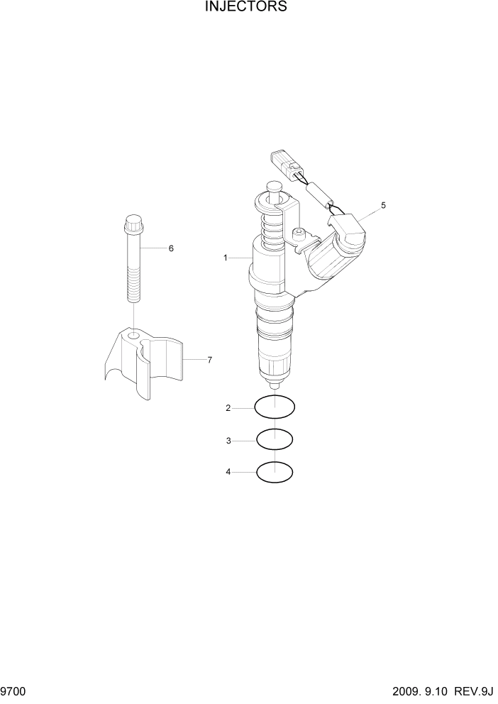 Схема запчастей Hyundai R450LC7A - PAGE 9700 INJECTORS ДВИГАТЕЛЬ БАЗА