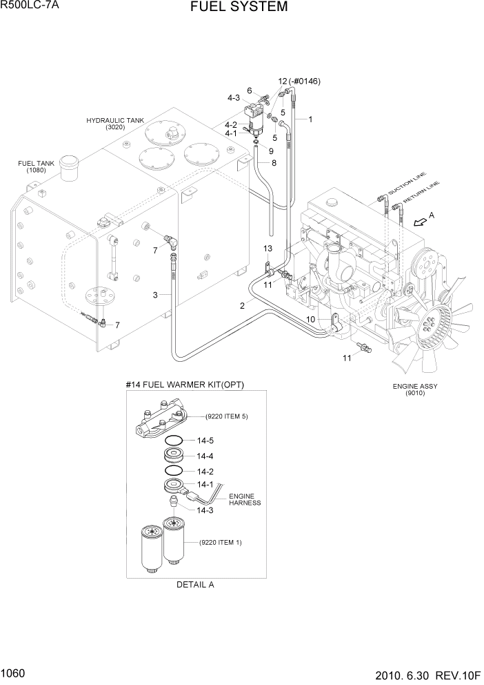 Схема запчастей Hyundai R500LC7A - PAGE 1060 FUEL SYSTEM СИСТЕМА ДВИГАТЕЛЯ