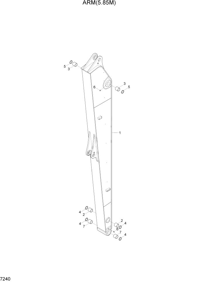 Схема запчастей Hyundai R500LC7A - PAGE 7240 ARM(5.85M) РАБОЧЕЕ ОБОРУДОВАНИЕ