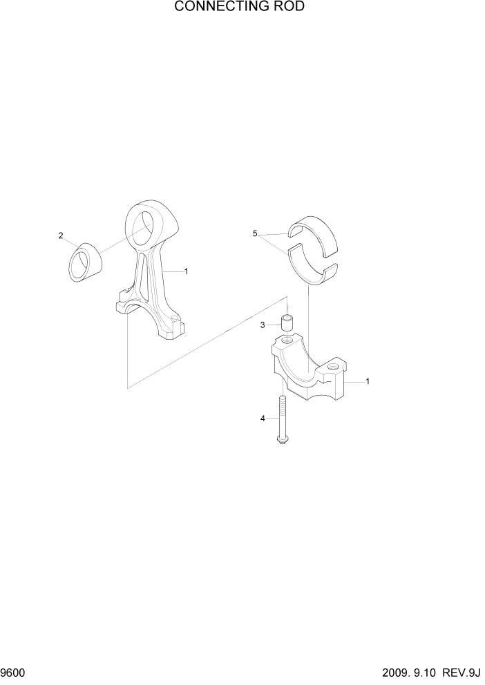 Схема запчастей Hyundai R500LC7A - PAGE 9600 CONNECTING ROD ДВИГАТЕЛЬ БАЗА