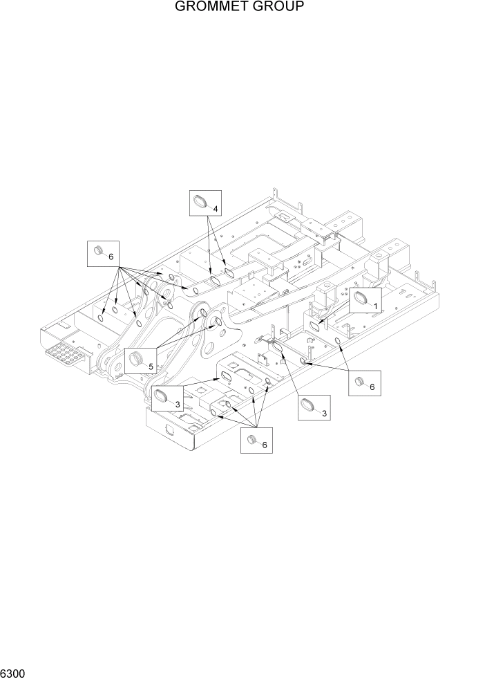 Схема запчастей Hyundai R800LC7A - PAGE 6300 GROMMET GROUP СТРУКТУРА