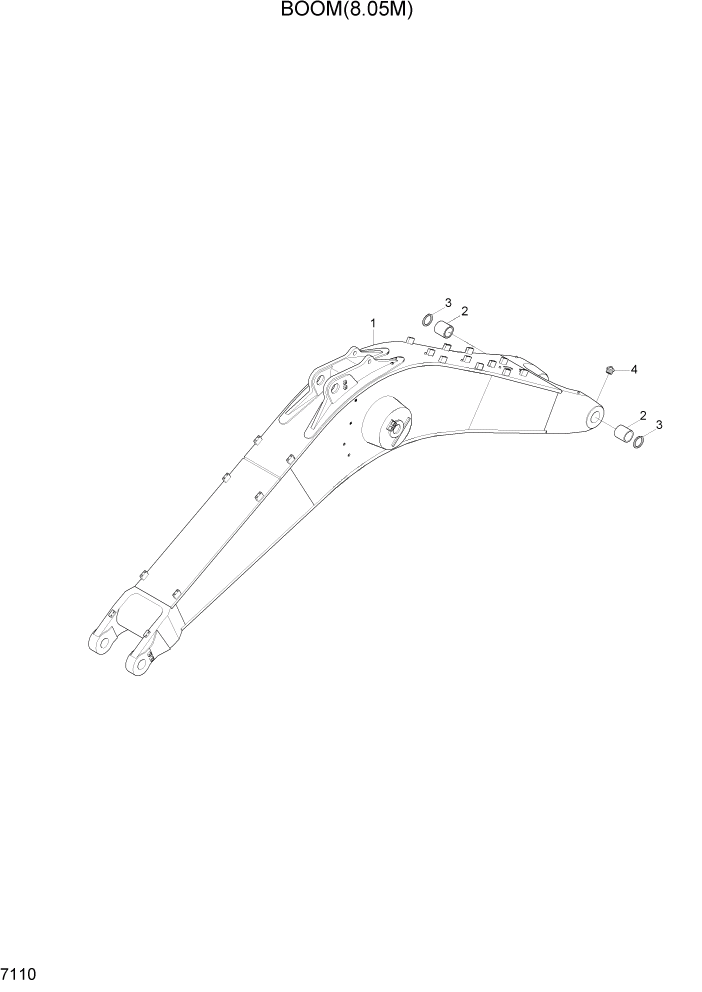 Схема запчастей Hyundai R800LC7A - PAGE 7110 BOOM(8.05M) РАБОЧЕЕ ОБОРУДОВАНИЕ