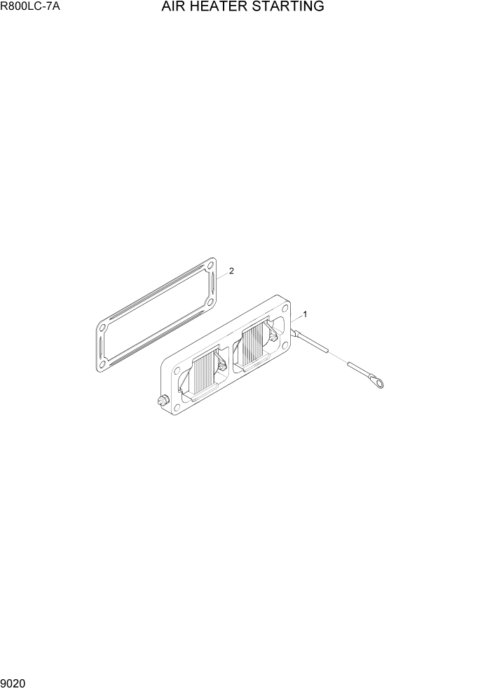 Схема запчастей Hyundai R800LC7A - PAGE 9020 AIR HEATER STARTING ДВИГАТЕЛЬ БАЗА