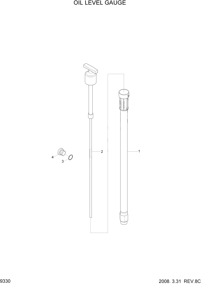 Схема запчастей Hyundai R800LC7A - PAGE 9330 OIL LEVEL GAUGE ДВИГАТЕЛЬ БАЗА