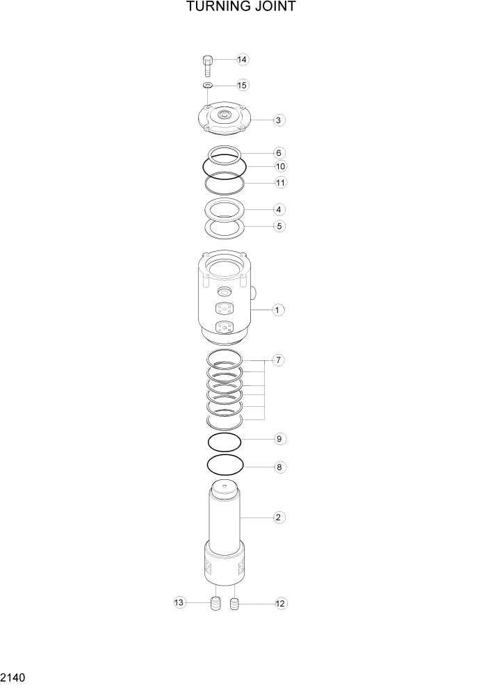 Схема запчастей Hyundai R160LC3 - PAGE 2140 TURNING JOINT ГИДРАВЛИЧЕСКАЯ СИСТЕМА