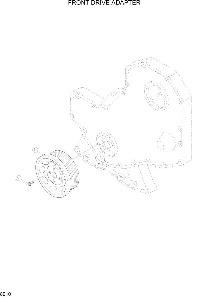 Схема запчастей Hyundai R160LC3 - PAGE 8010 FRONT DRIVE ADAPTER ДВИГАТЕЛЬ БАЗА