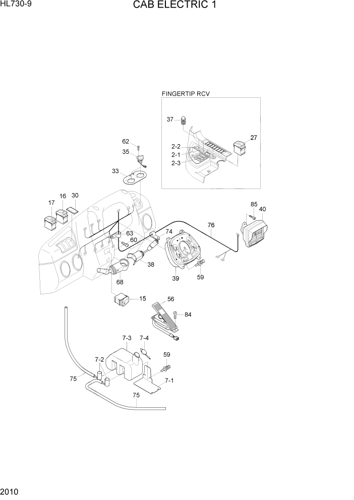 Схема запчастей Hyundai HL730-9 - PAGE 2010 CAB ELECTRIC 1 ЭЛЕКТРИЧЕСКАЯ СИСТЕМА