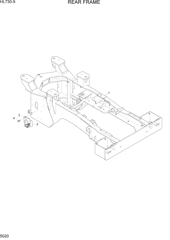 Схема запчастей Hyundai HL730-9 - PAGE 5020 REAR FRAME СТРУКТУРА