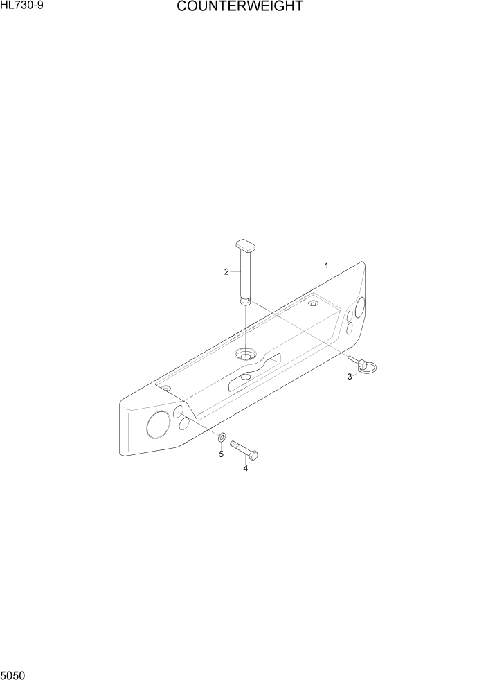 Схема запчастей Hyundai HL730-9 - PAGE 5050 COUNTERWEIGHT СТРУКТУРА