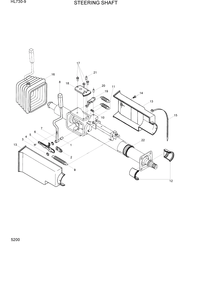 Схема запчастей Hyundai HL730-9 - PAGE 5200 STEERING SHAFT СТРУКТУРА