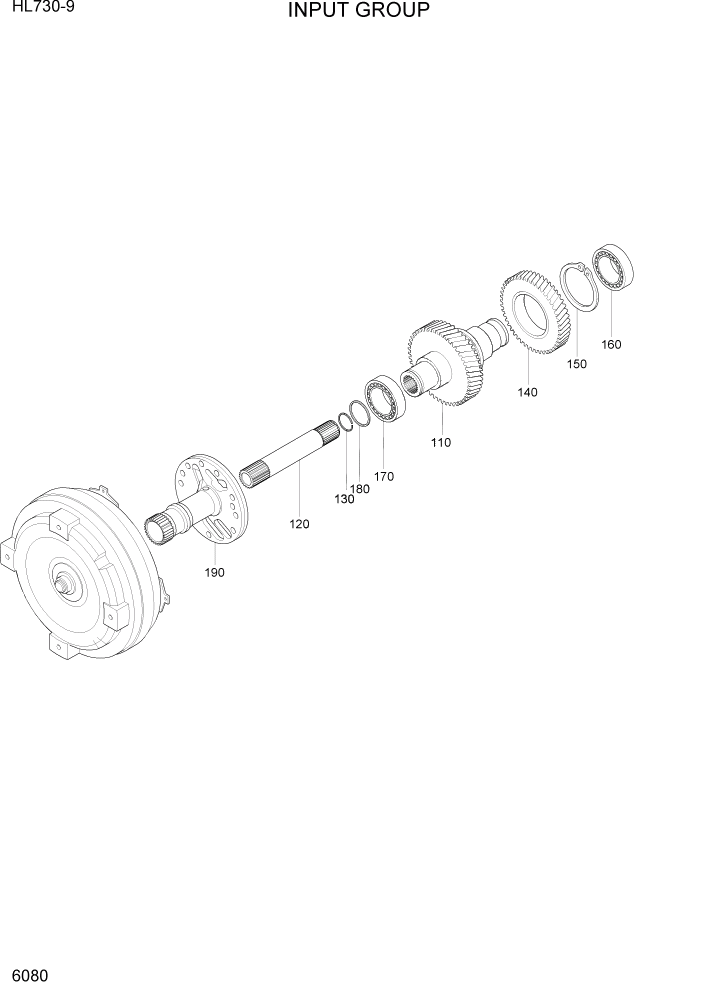 Схема запчастей Hyundai HL730-9 - PAGE 6080 INPUT GROUP СИЛОВАЯ СИСТЕМА