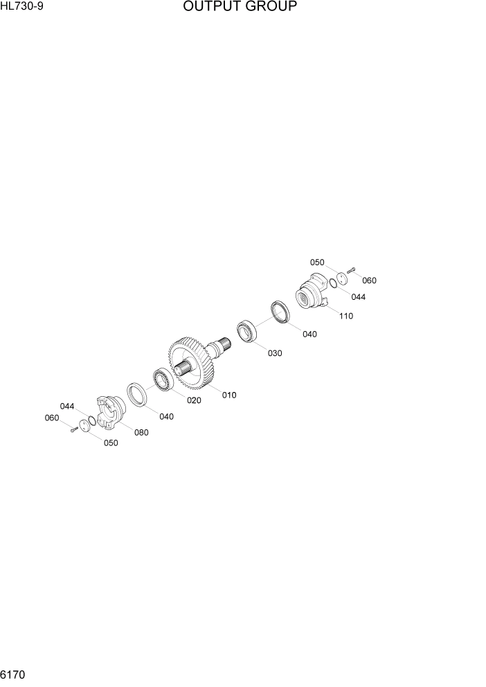 Схема запчастей Hyundai HL730-9 - PAGE 6170 OUTPUT GROUP СИЛОВАЯ СИСТЕМА