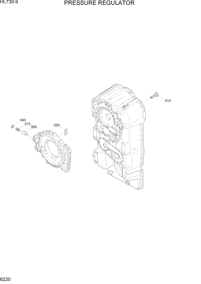 Схема запчастей Hyundai HL730-9 - PAGE 6220 PRESSURE REGULATOR СИЛОВАЯ СИСТЕМА