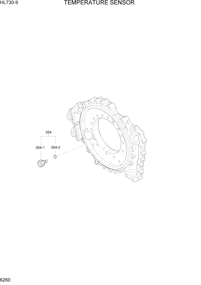 Схема запчастей Hyundai HL730-9 - PAGE 6260 TEMPERATURE SENSOR СИЛОВАЯ СИСТЕМА