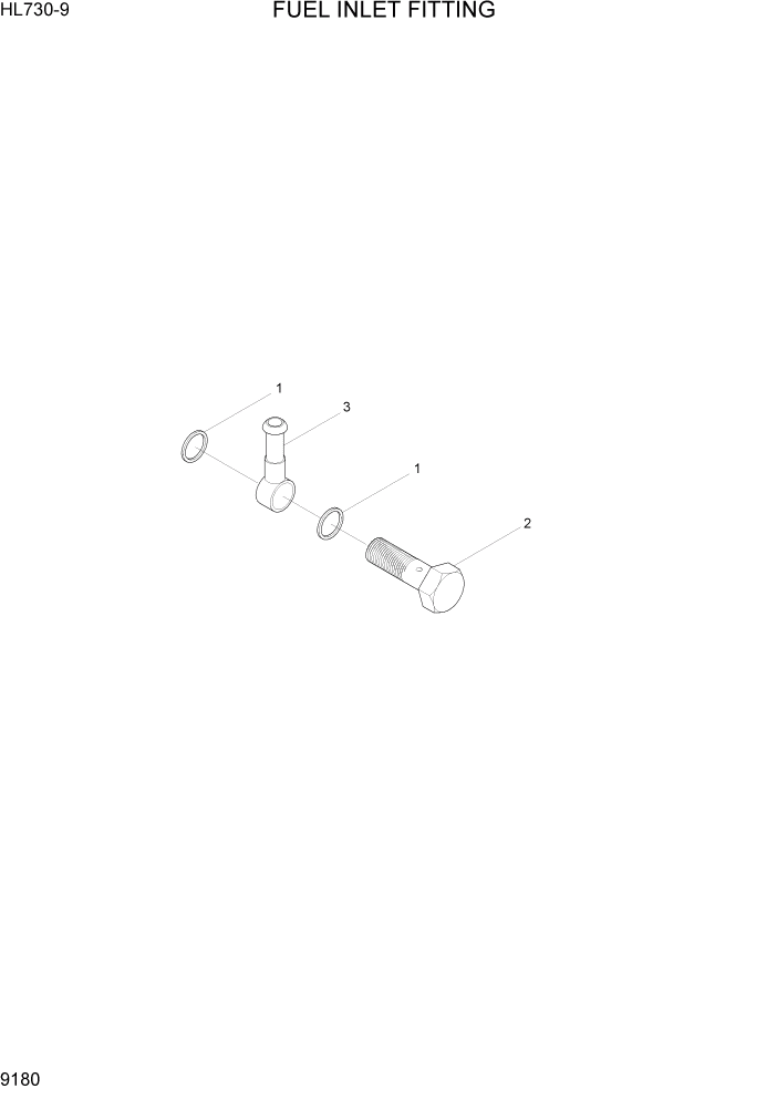 Схема запчастей Hyundai HL730-9 - PAGE 9180 FUEL INLET FITTING ДВИГАТЕЛЬ БАЗА