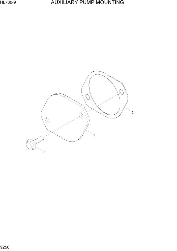 Схема запчастей Hyundai HL730-9 - PAGE 9250 AUXILIARY PUMP MOUNTING ДВИГАТЕЛЬ БАЗА