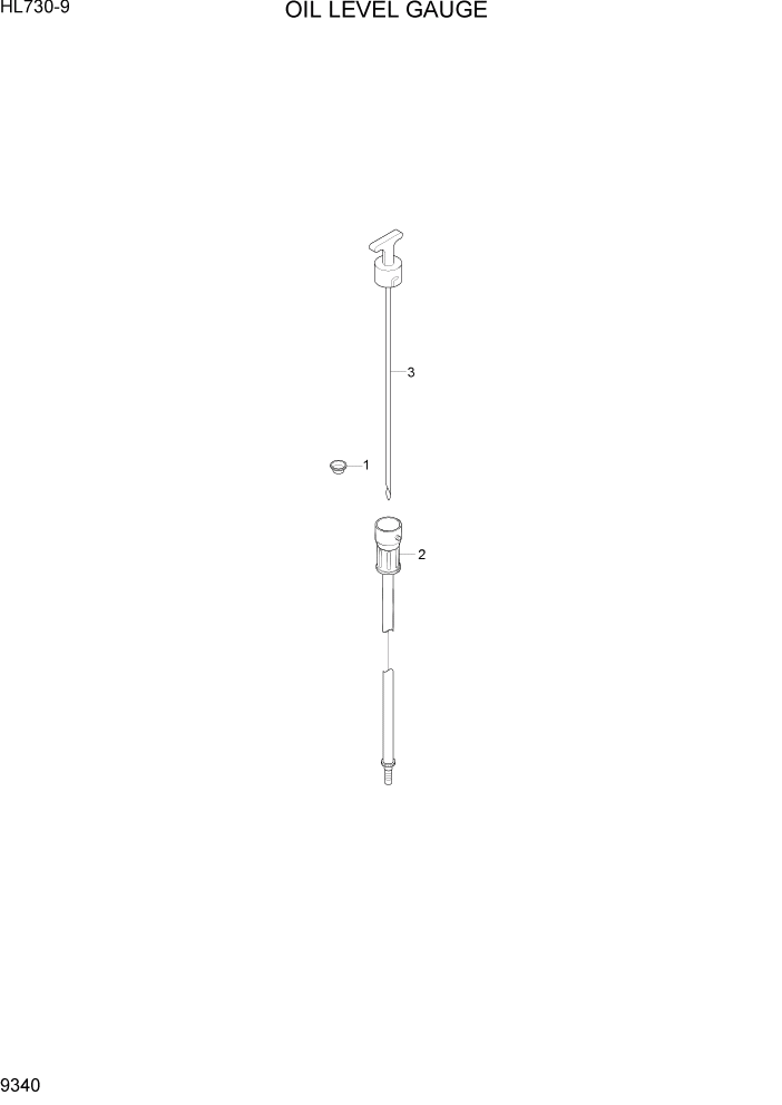 Схема запчастей Hyundai HL730-9 - PAGE 9340 OIL LEVEL GAUGE ДВИГАТЕЛЬ БАЗА