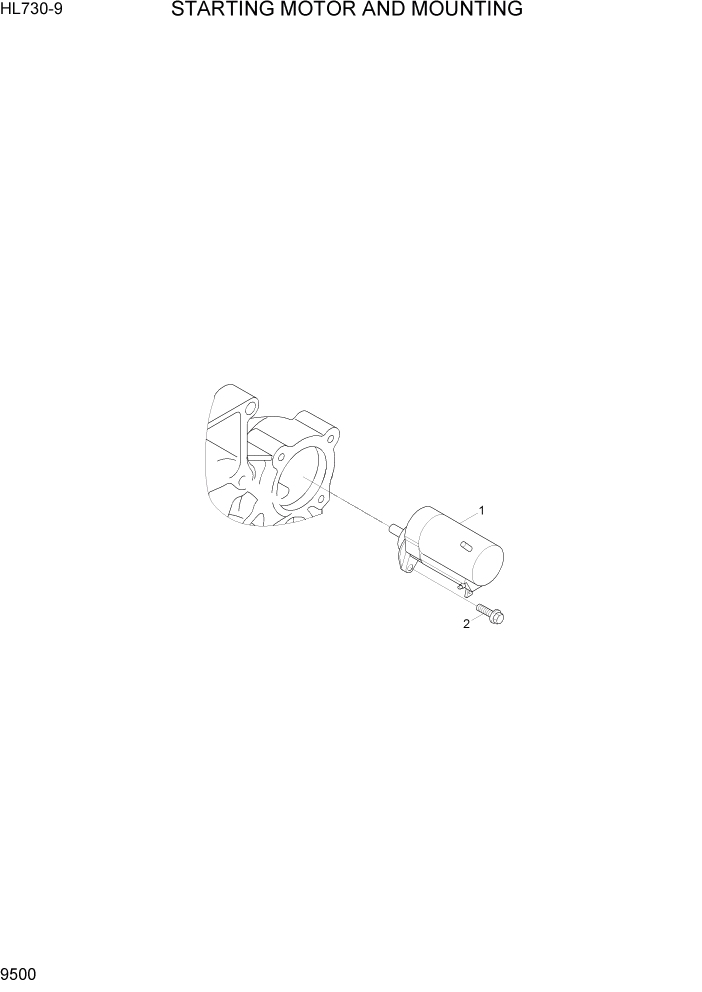 Схема запчастей Hyundai HL730-9 - PAGE 9500 STARTING MOTOR AND MOUNTING ДВИГАТЕЛЬ БАЗА