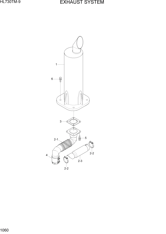 Схема запчастей Hyundai HL730TM-9 - PAGE 1060 EXHAUST SYSTEM СИСТЕМА ДВИГАТЕЛЯ