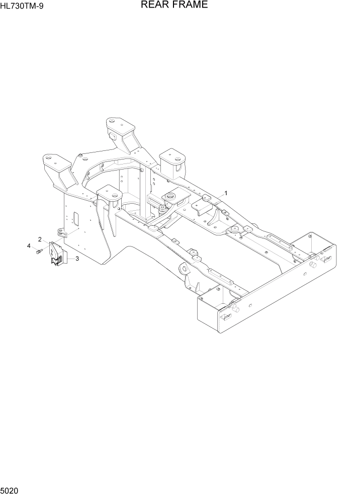 Схема запчастей Hyundai HL730TM-9 - PAGE 5020 REAR FRAME СТРУКТУРА