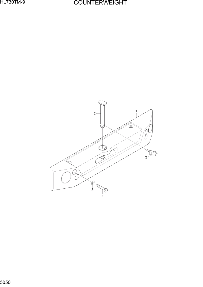 Схема запчастей Hyundai HL730TM-9 - PAGE 5050 COUNTERWEIGHT СТРУКТУРА