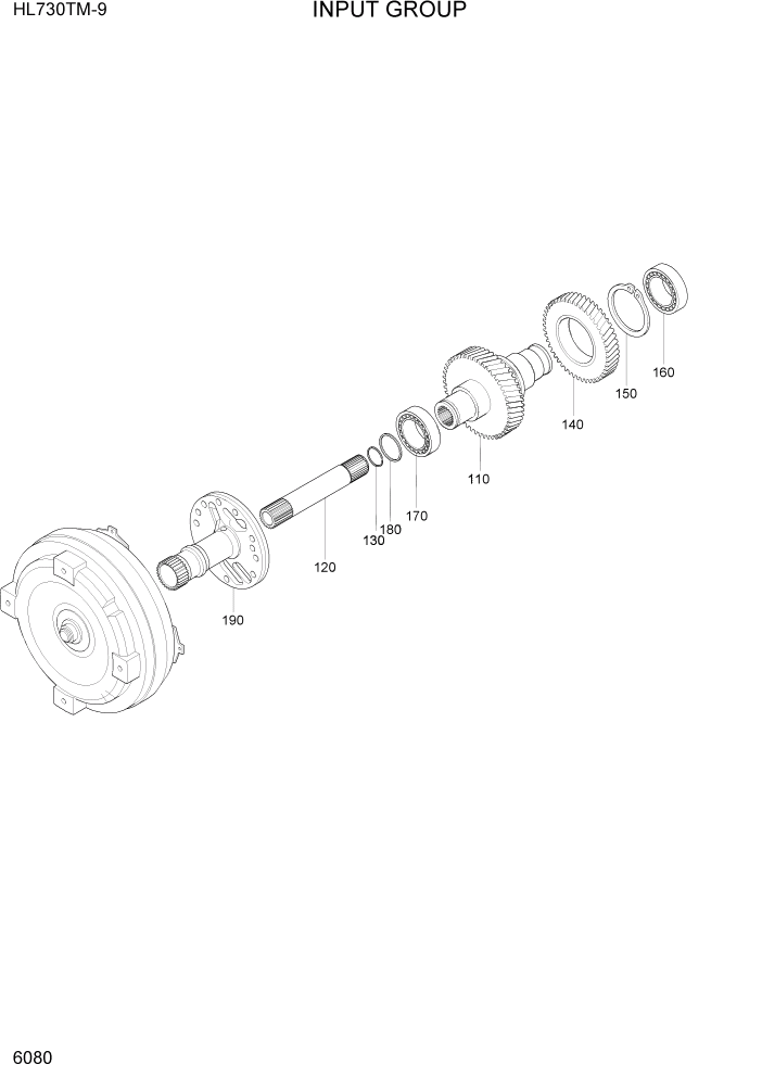 Схема запчастей Hyundai HL730TM-9 - PAGE 6080 INPUT GROUP СИЛОВАЯ СИСТЕМА