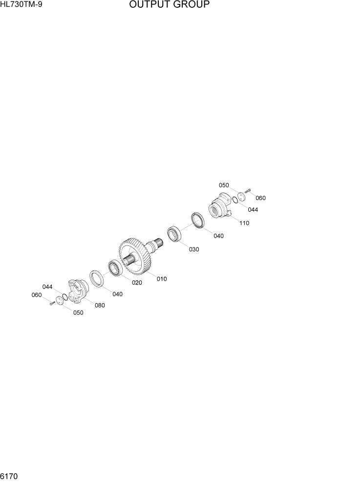 Схема запчастей Hyundai HL730TM-9 - PAGE 6170 OUTPUT GROUP СИЛОВАЯ СИСТЕМА