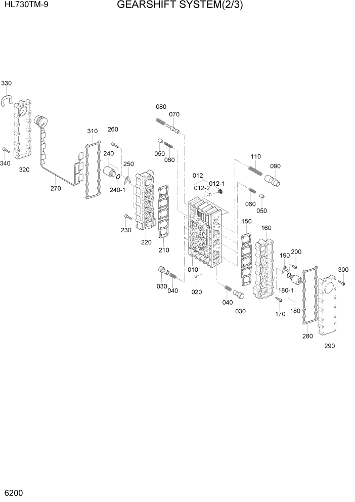 Схема запчастей Hyundai HL730TM-9 - PAGE 6200 GEARSHIFT SYSTEM(2/3) СИЛОВАЯ СИСТЕМА