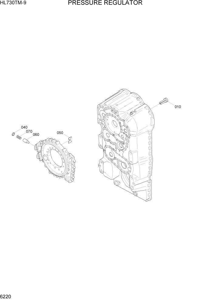 Схема запчастей Hyundai HL730TM-9 - PAGE 6220 PRESSURE REGULATOR СИЛОВАЯ СИСТЕМА