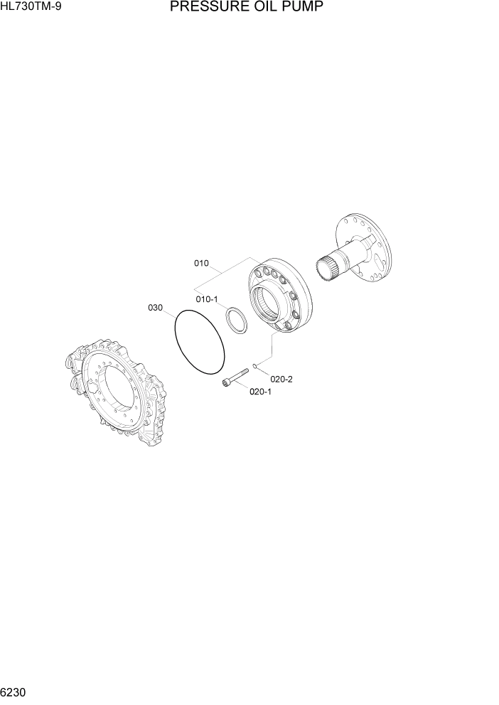 Схема запчастей Hyundai HL730TM-9 - PAGE 6230 PRESSURE OIL PUMP СИЛОВАЯ СИСТЕМА