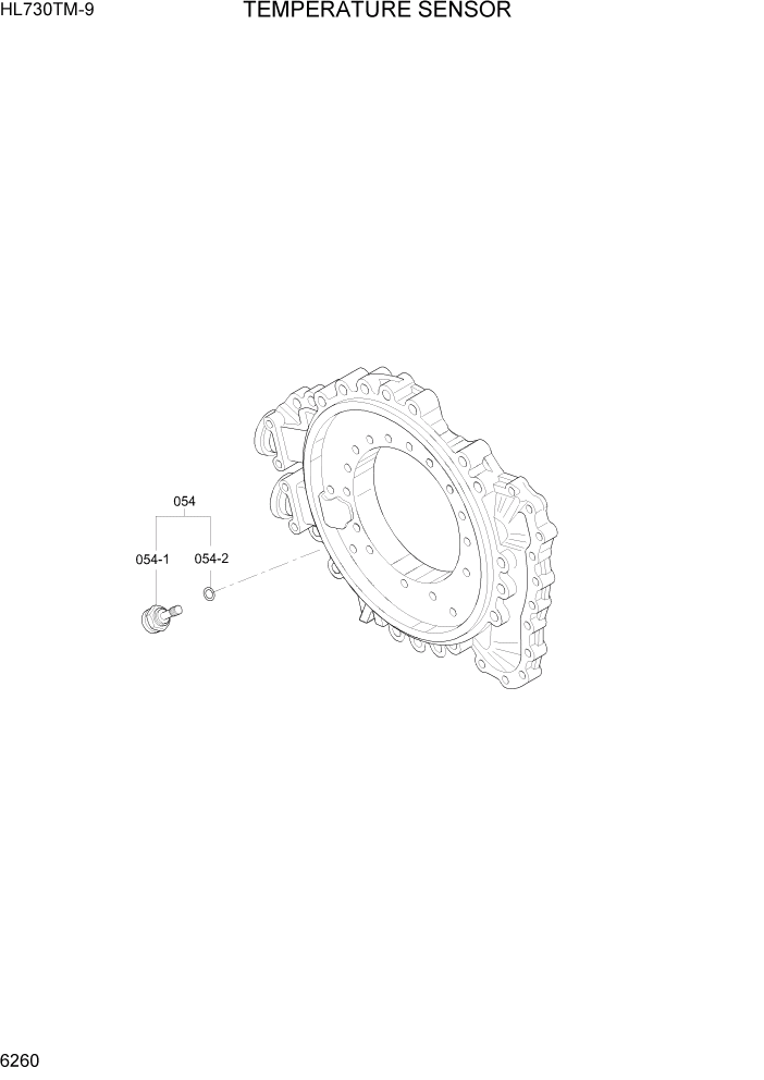 Схема запчастей Hyundai HL730TM-9 - PAGE 6260 TEMPERATURE SENSOR СИЛОВАЯ СИСТЕМА