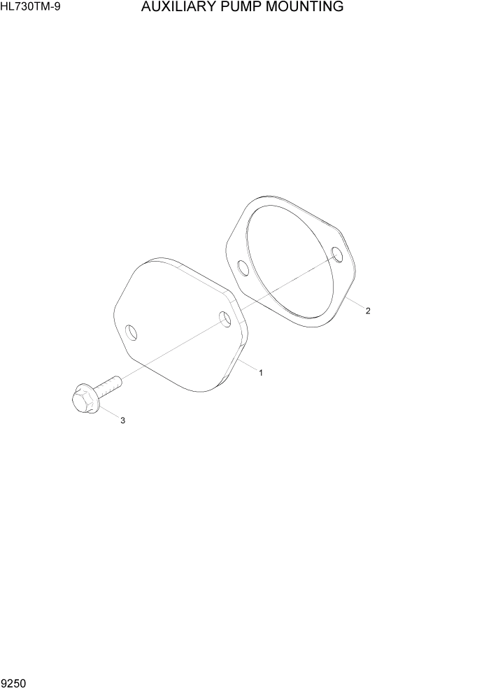Схема запчастей Hyundai HL730TM-9 - PAGE 9250 AUXILIARY PUMP MOUNTING ДВИГАТЕЛЬ БАЗА