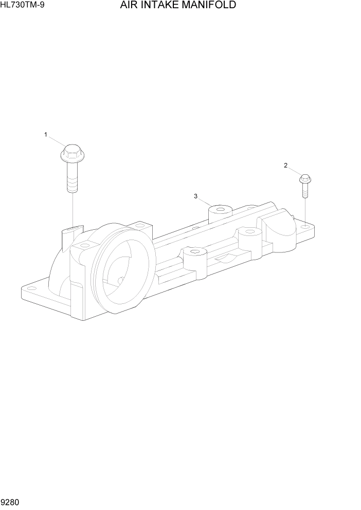 Схема запчастей Hyundai HL730TM-9 - PAGE 9280 AIR INTAKE MANIFOLD ДВИГАТЕЛЬ БАЗА