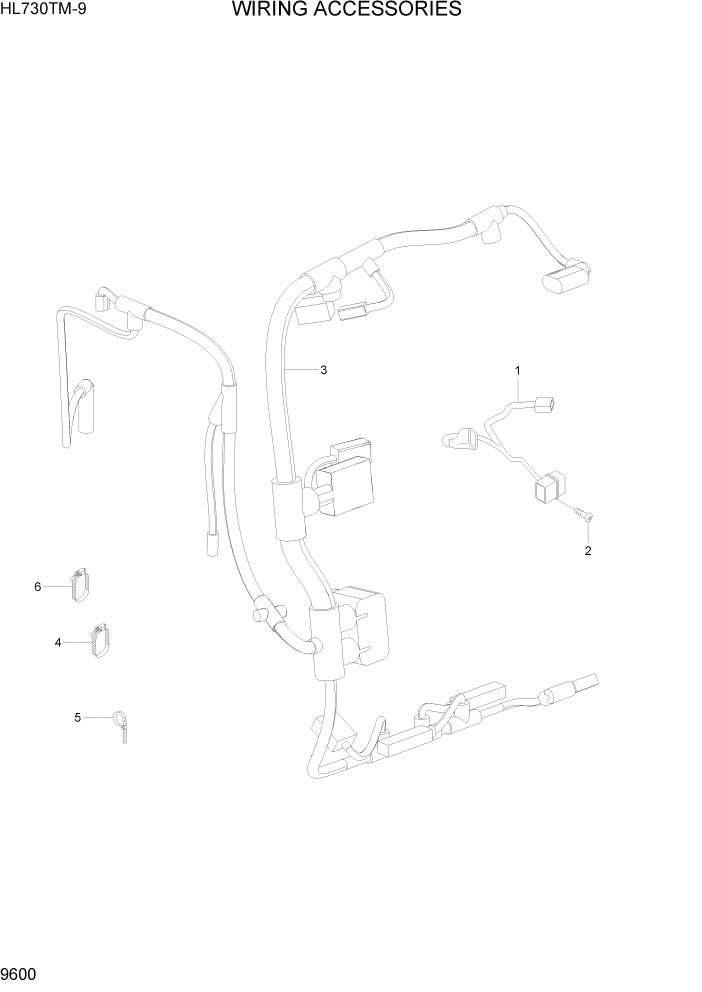 Схема запчастей Hyundai HL730TM-9 - PAGE 9600 WIRING ACCESSORIES ДВИГАТЕЛЬ БАЗА