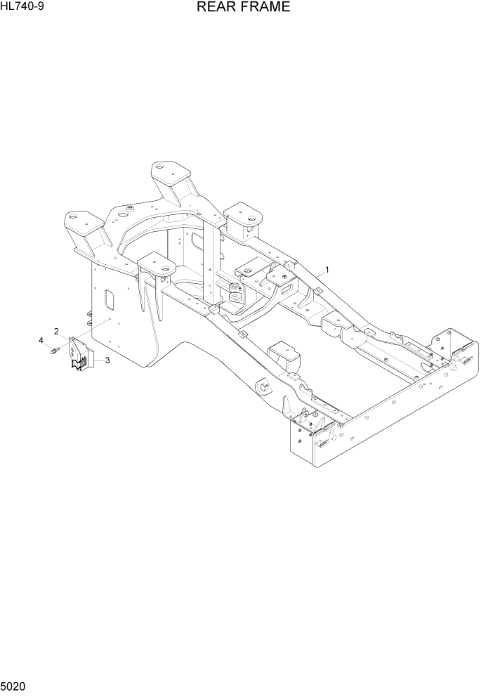 Схема запчастей Hyundai HL740-9 - PAGE 5020 REAR FRAME СТРУКТУРА