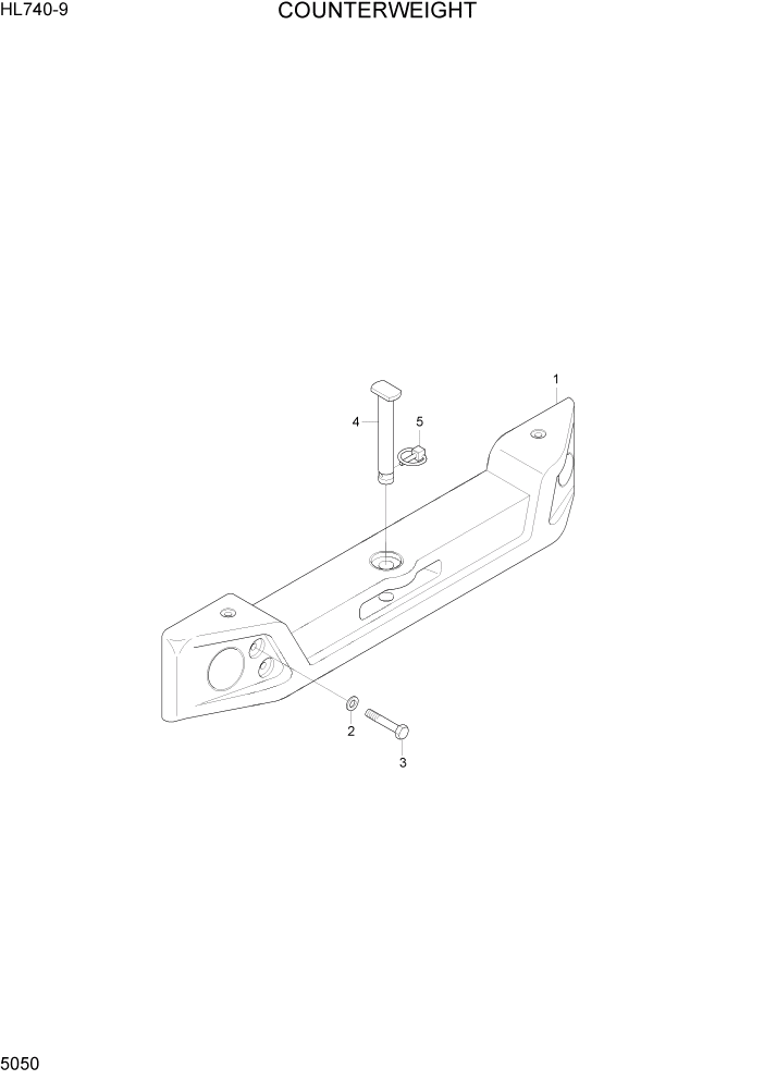 Схема запчастей Hyundai HL740-9 - PAGE 5050 COUNTERWEIGHT СТРУКТУРА