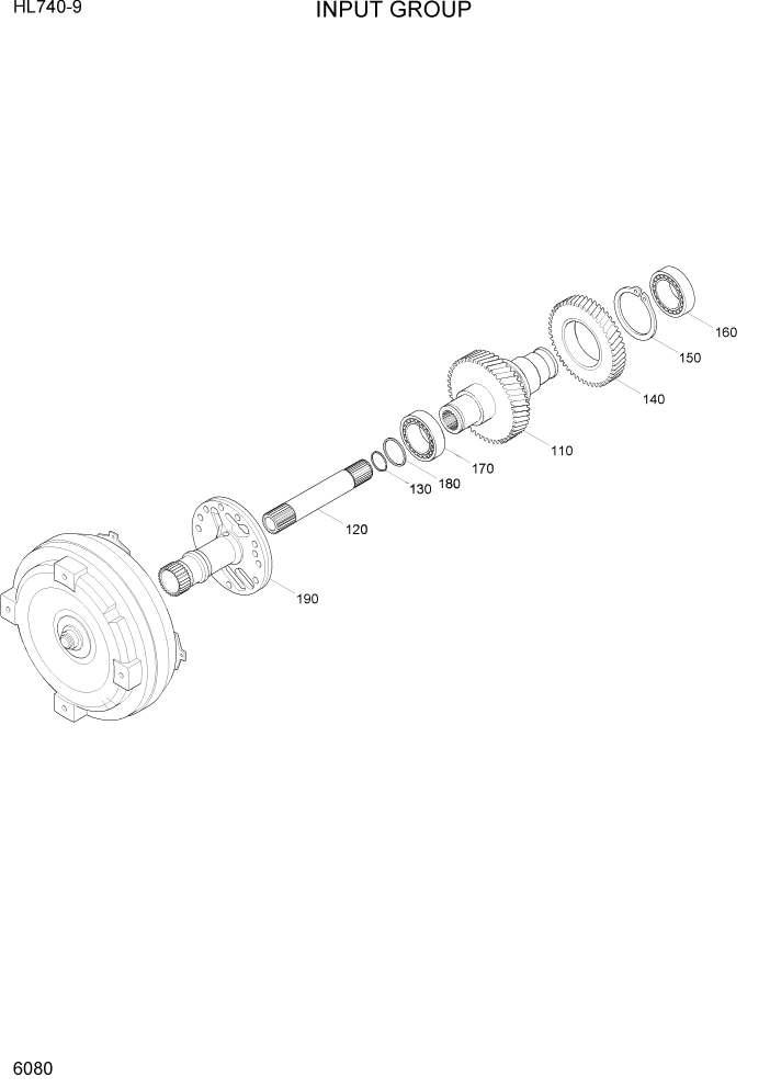 Схема запчастей Hyundai HL740-9 - PAGE 6080 INPUT GROUP СИЛОВАЯ СИСТЕМА